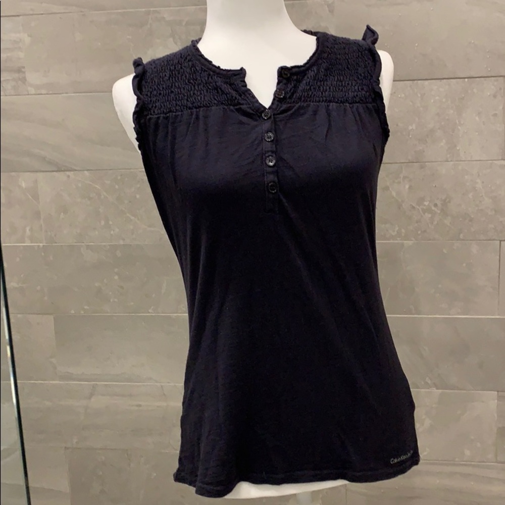 Calvin Klein Navy Blue Tank Sleeveless Top Medium